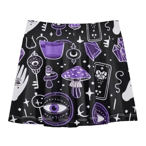 Skirts with Shorts Purple Mushrooms Black Athletic Shorts Girls Skorts Dance Little Girl 4t2