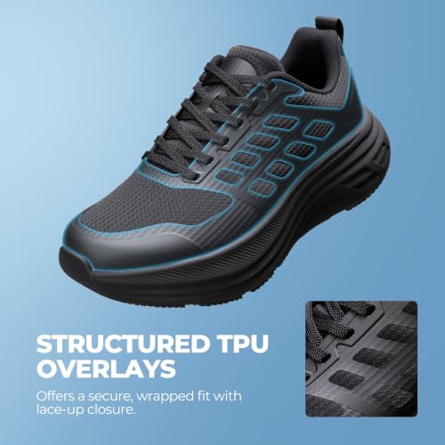 NORTIV 8 Women's Slip-Resistant Lace-Up Work Shoes (All Black or Black/White) 35.99 + Free Shipping + 40% Off Code 4OOER6LD - image 6