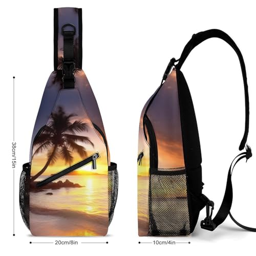 Bolso bandolera Sunrise Tropical Palm Tree para deporte miniatura 2
