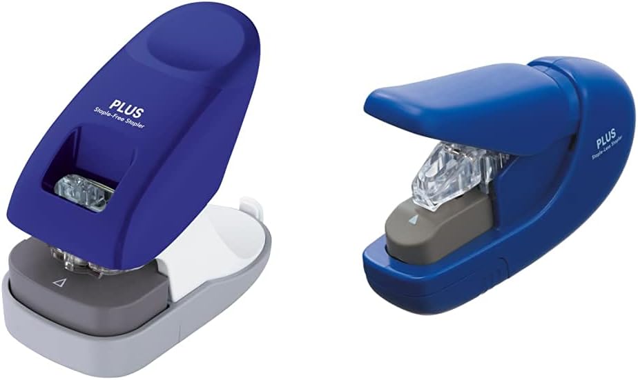 PLUS Japan, StapleFree Stapler Desktop Model Blue, 10 sheet capacity