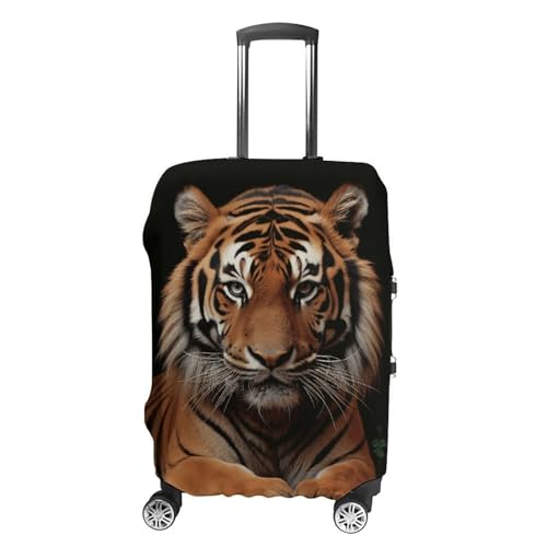With Tiger And Paws Elastic Luggage Cover Suitcase Protector for 19-32 Inch Suitcases | Universal Stretchable Travel Bag Cover | Anti-Scratch, Washable with Zipper Closure XL