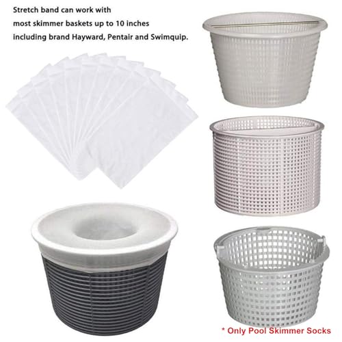 Pacote com 20 meias para skimmer de piscina – Protetores perfeitos para filtros, cestas e skimmers,