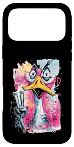 Funny Goose Peace �O���t�B�e�B �|�b�v �L�����N�^�[ �O���t�B�b�N �t�F�C�X�T�C�� �X�}�z�P�[�X iPhone 17 Pro Max �p