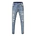 Jeans rasgados para hombre, ajustados, pierna cónica, pantalones de mezclilla ajustados y...