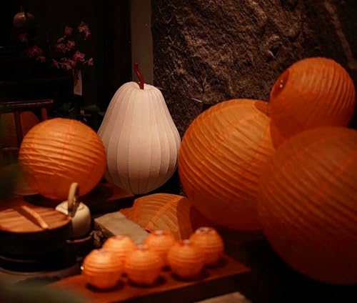 Image of Orange Paper Lanterns Decorative 10pcs Party Hanging Decorations for Halloween Thanksgiving Birthday Baby Shower Graduation Fall Themed Decor Chinese Paper Lanterns DIY Activities