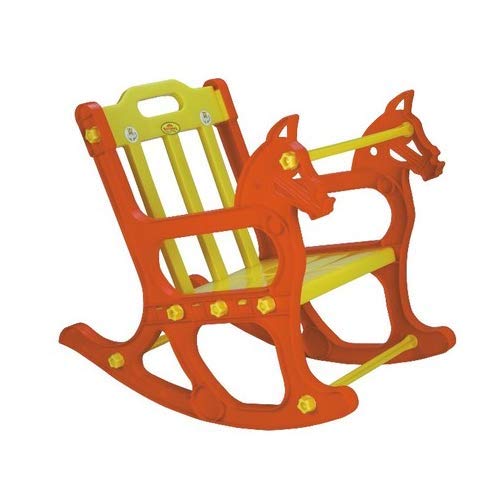 Toyboy Baby Rocking Chair with Safety Bar and arm Rest (Red Yellow)