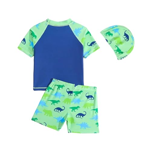 Toddler Boy Swimsuit 3 Piece Boys Swim Set Short Sleeve Swimming Shirt Trunks Outfit Baby Rash Guard Bathing Suits2
