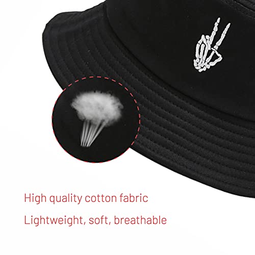 Image of Cotton Bucket Hat for Women Men Summer Travel Sun Beach Bucket Cap, Unisex Outdoor Fisherman Hat