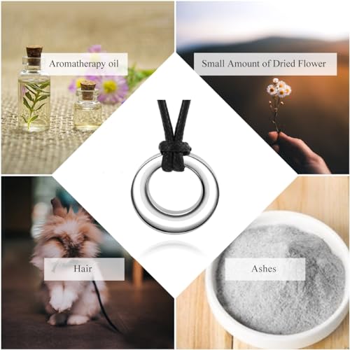 Pendentif cercle de vie éternité collier urne acier inoxydable - 6