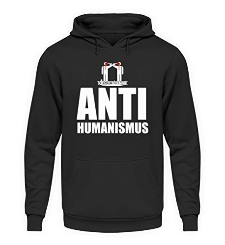Pull à capuche noir anti-humanisme Kirchenbrand idéal pour vos sorties urbaines nocturnes en XL
