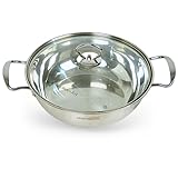 Stainless Steel Pan with Lid - Light & Thin Deep Saute Pan with Lid - Rapid...