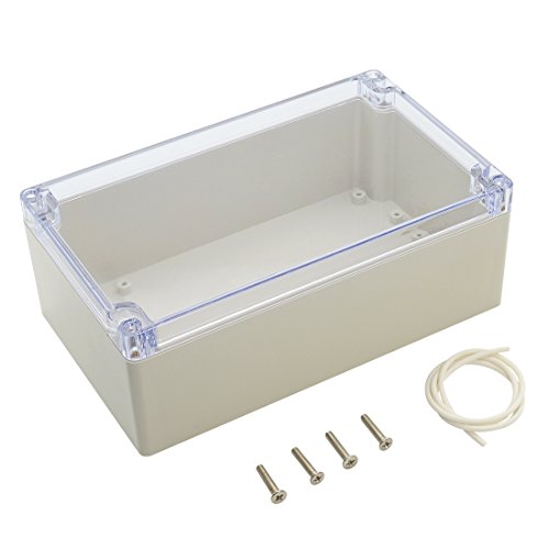 LeMotech ABS Plastic Junction Box Dustproof Waterproof IP65 Electrical Enclosure Box Universal Project Enclosure Grey with PC Transparent Clear Cover 7.9 x4.7 x2.9 inch(200 x120 x75 mm)
