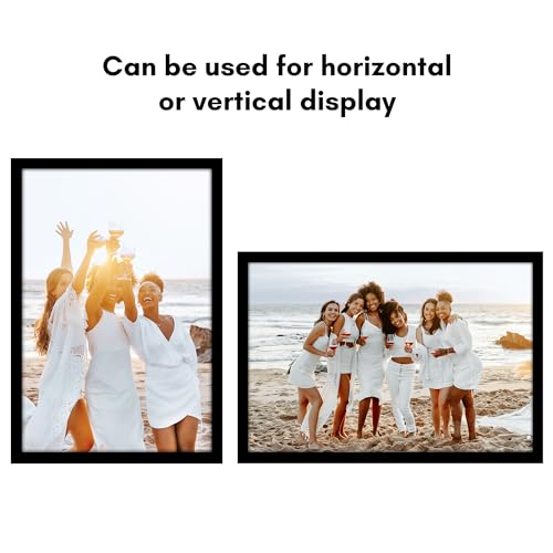 Americanflat 18x27 Poster Frame with Polished Plexiglass - Black Picture Frame - Wide Photo Frames Made of Engineered Wood for Vertical or Horizontal Wall Display - Epic Collection - Black