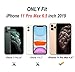 HONTECH Magnetic Case for iPhone 11 Pro Max, Slim Privacy Magnetic Adsorption Front and Back Tempered Glass with Built-in Screen Protector Metal Bumper Flip Cover 6.5 inch, Black