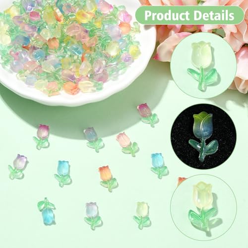 Cabochons floraux phosphorescents en résine pour bijoux Lot de 200
