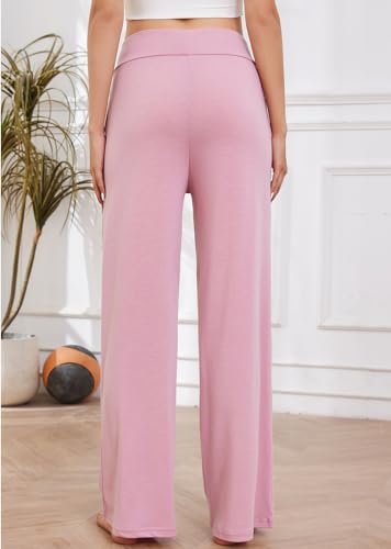 Image of LOCUBE Women's Pajama Pants, Soft Comfy High-Waist Wide-Leg Lounge Pants with Drawstring and Pockets