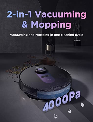 Obode Robot Vacuum And Mop Combo, 4000Pa Suction, Lds Navigation, Robotic Vacuum Cleaner With Carpet Detection, 180Mins Runtime, Perfect For Pet Hair, Compatible With App/Alexa, A8 #TOP4