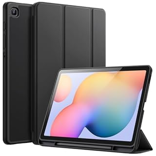 JETech Custodia per Samsung Galaxy Tab S6 Lite 10,4 Pollici 2024/2022/2020 con S Pen Holder, Sottile Tablet Cover con Morbida TPU Retro, Auto Svegliati/Sonno (Nero)