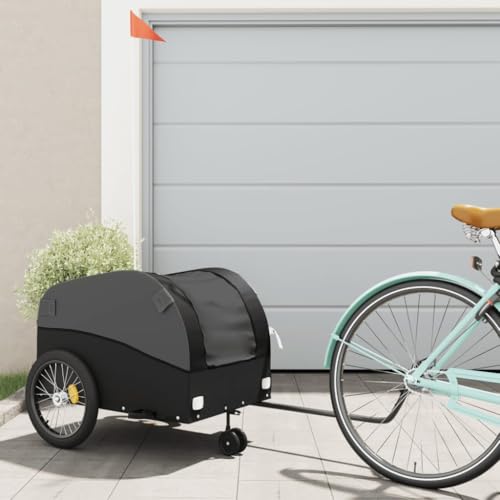 Remorque de vélo pour chien et bagages avec drapeau de sécurité pour voyager loin