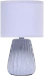 Simple Designs LT1138-PWK 11.02" Traditional Mini Modern Ceramic Texture Pastel Accent Bedside Table Desk Lamp w Matching Fabric Shade for Decor,Bedroom, Nightstand, Living Room, Entryway, Periwinkle