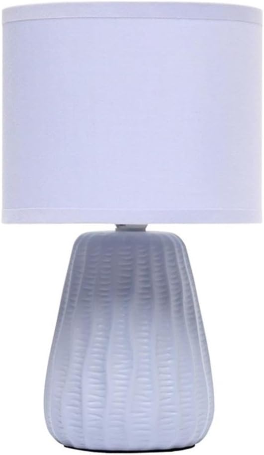 Ceramic Mini Lamp with Fabric Shade, Periwinkle, 11"H