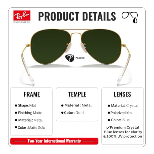 Image of Ray-Ban RB3025 AVIATOR FLASH LENSES Pilot Shaped Sunglasses for Men & Women with Official RAYBAN Eyewear Kit