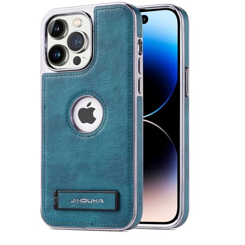 Étui en cuir pour iPhone 14 vert de haute qualité rigide