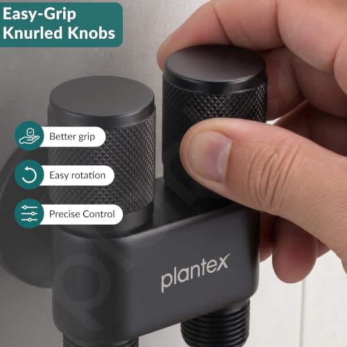 Image of Plantex Jet Spray for Toilet /Health Faucet with Shower Hose /ABS Handheld Bidet Spray /2-in-1 Dual Control Valve /Bathroom & Kitchen - Black
