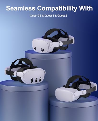 Image of HeadStrap Compatible with Oculus Meta Quest 3 /Quest 3S /Quest 2,VR Headset Strap Quest 3S Replacement Enhanced Comfort Sega Saturn Accessories