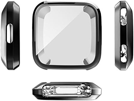 Fitbit Versa Protector Case Cover, Full Frame Screen Protector Soft Slim TPU Shell Case Flexible Anti-Scratch Bumper Cover for Fitbit Versa Fitness Smart Watch, Women & Men