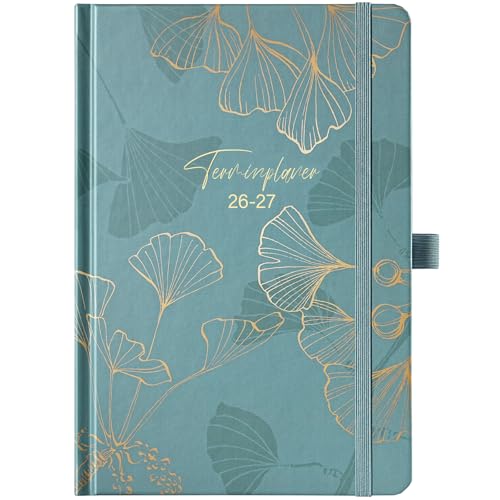 Terminplaner 2026 2027 - A5 Kalender 2026 2027 von August 2026 bis September 2027, Buchkalender 26 27, Wochenplaner 26 27 mit Innentasche, Elastischer Verschluss, 21.3 x 14.7cm