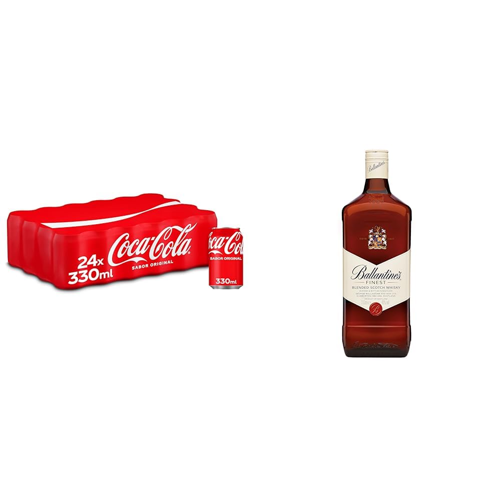 Coca-Cola Sabor Original - Refresco de cola - Pack de 24 latas 330 ml + Ballantine's Finest Whisky Escocés de Mezcla, 2L