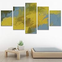 SIGNWIN 5 Panel Canvas Wall Art Modern Art Abstract Brushstroke Contemporary Edgy Mixed Media Multicolor for Home Decorations Ready to Hang - 60