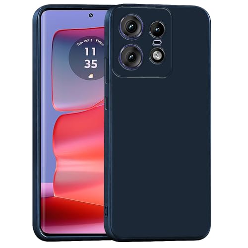 Image of Back Cover for Motorola Moto Edge 50 Pro 5G | Full Camera Protection | Premium Liquid Silicon Case | Flexible Bumper Case for Motorola Moto Edge 50 Pro 5G (Dark Blue)