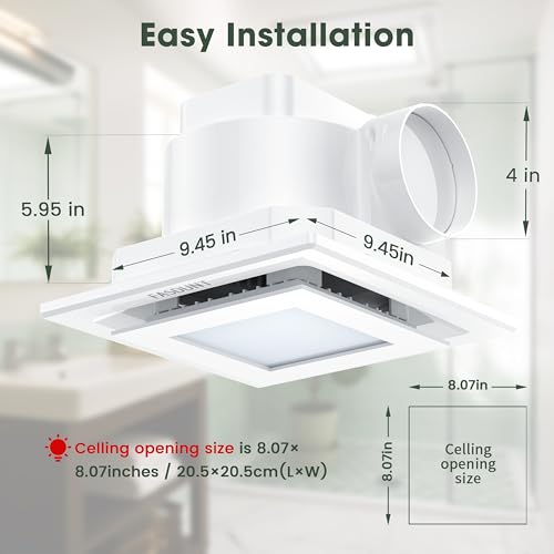 Fasdunt BUILT-IN-HOUSEHOLD-VENTILATION-FANS Bathroom Exhaust Fan With Light thumb #5
