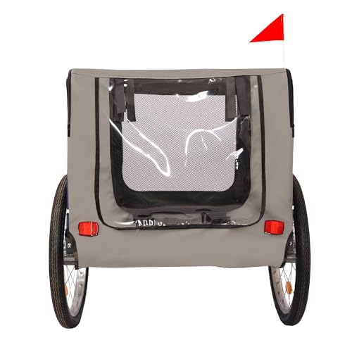 NicBex-Dog-Stroller-with-3-Entrances-Safety-Flag-8-Reflectors-Dog-Bike-Trailer-Folding-Pet-Carrier-Wagon-with-20-Inch-Wheels-Bicycle-Carrier-for-Medium-and-Small-Dogs-BlueGrey - Cucciolini Doodles   NicBex-Dog-Stroller-with-3-Entrances-Safety-Flag-8-Reflectors-Dog-Bike-Trailer-Folding-Pet-Carrier-Wagon-with-20-Inch-Wheels-Bicycle-Carrier-for-Medium-and-Small-Dogs-BlueGrey