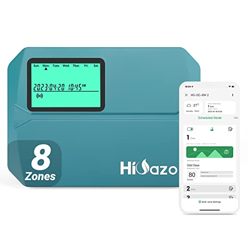 HiOazo Programador riego WiFi, 8 Zonas Sistema de riego, Riego Au...