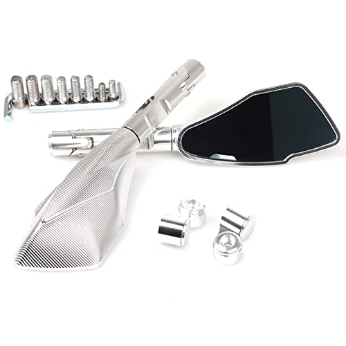 Espejos retrovisores de aluminio para motocicleta universales plateados para Yamaha FZ6 FZ1