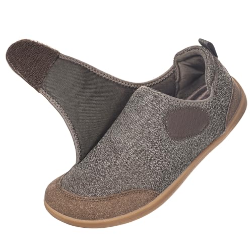 Image of Sisttke Diabetic Shoes for Men Extra Wide Width Adjustable Swollen Feet Orthopedic Shoes Arch Support Barefoot Diabetic Slippers for Edema Elderly Arthritis Indoor Outdoor