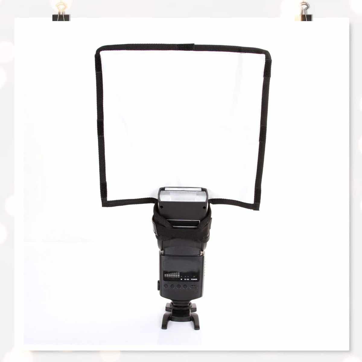 Dyfuzor błyskowy Flash Softbox – uniwersalny Bender do lampy błyskowej, giętki składany, do fotografii Speedlite, Strobe Light Studio, produkt portretowy, martwa natura, 25 x 22 cm, 1 szt