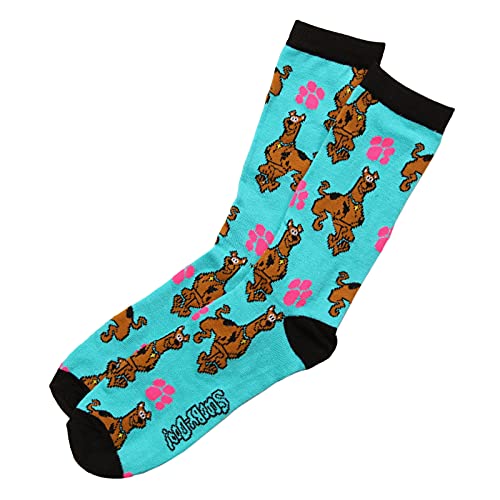 Hypnotic Hats Scooby Doo Pose & Paw Prints Mens Adult Crew Socks (Size 6-12, One Pair)