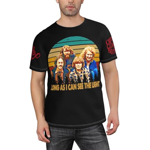 Photo de Clearwater Revival Rock Band T-shirts tendance à imprimé intégral pour homme Chemise d'été polyvalente à manches courtes, L-12, 3XL