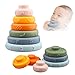 Tour Souple Empilable - Jouet Sensoriel Eveil - Jeux Educatif Montessori - Cube d'activité Bébé Module Motricité - Cadeau de Bain et Dentition pour Bebe Enfant 6 9 12 18 Mois 1 an 2 Ans Garçon Fille