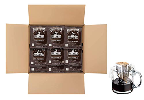 Twin Peaks Coffee Colombian Single Serve Pour Over Drip Bag Medium Roast Coffee - 100 Single Cup Pouches