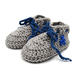 Magic Needles Autumn Winter Woolen Handmade Turkish Yarn Hand Knit Crochet Baby Ankle Boots (0-3 mths Toe to Heel 10 cms, 4301 Baby Boys Light Brown)