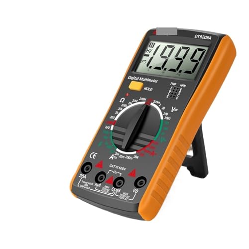 Multimètre numérique DT9205A testeur de transistors appareil de mesure électrique jaune