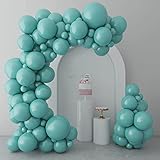 Teal Balloons Happy Birthday Decoration 73pcs 5/10/12/18 inch Assorted Sizes Turquoise Tropical Hawaii Flamingo Party Balloons