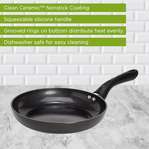 Ecolution Easy to Clean, Comfortable Handle, Even Heating, Dishwasher Safe Pots, 9.5-Inch Fry Pan, Black