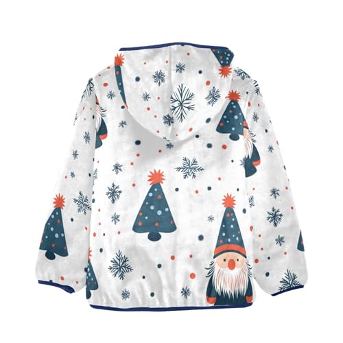 Scandinavian Gnome and Snowflakes Girls Fleece Jacket Girls Fall Jacket Girls Zip Up Hoodie Girls Sherpa Jacket 2-10T2