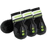 BECROWM Dog Shoes&Dog Boots for Small,Medium,Large Dogs,Waterproof Non-Slip Shoes for Winter&Hiking,Adjustable Paw Protection, for Dogs(#6(Width 2.76inch) for 55-66 lbs)